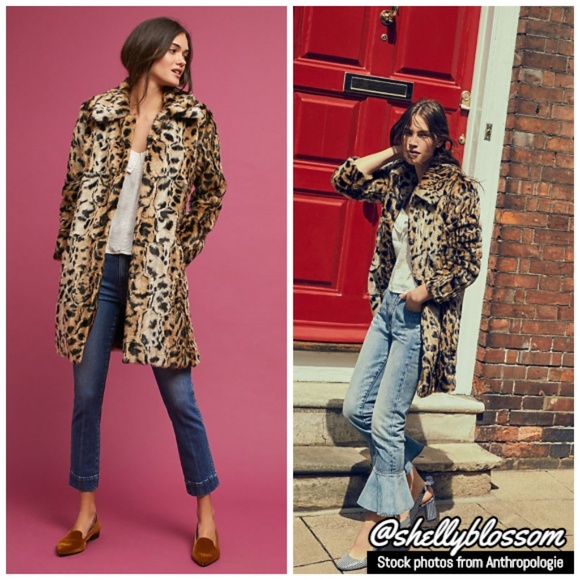 NWT Anthropologie Leopard Print Coat Faux Fur - Picture 4 of 4